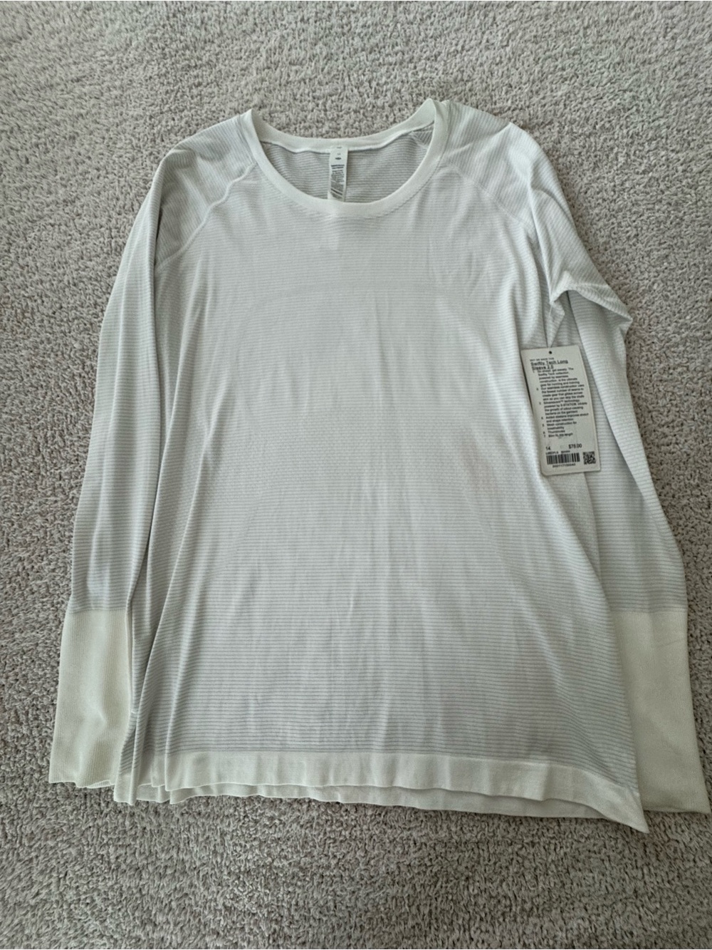 lululemon athletica white Long Sleeve Performance Top